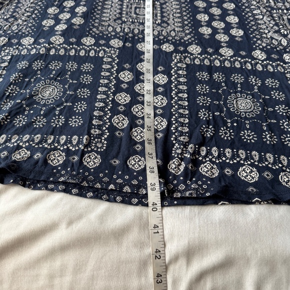 Old Navy Aztec Print Maxi Skirt Navy XL Bohemian Elastic Waist Unlined Festival - Picture 10 of 12